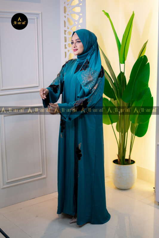 Zafreen Velvet Applique Abaya