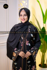 Zafran Silk Embroidery Abaya – Premium Stone Work Design for Special Occasions