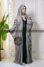 Premium Dubai Cherry Fabric 3-Part Farasakat Abaya with Crystal Work Alaraf BD