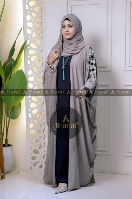 Premium Dubai Cherry Fabric 3-Part Farasakat Abaya with Crystal Work Alaraf BD