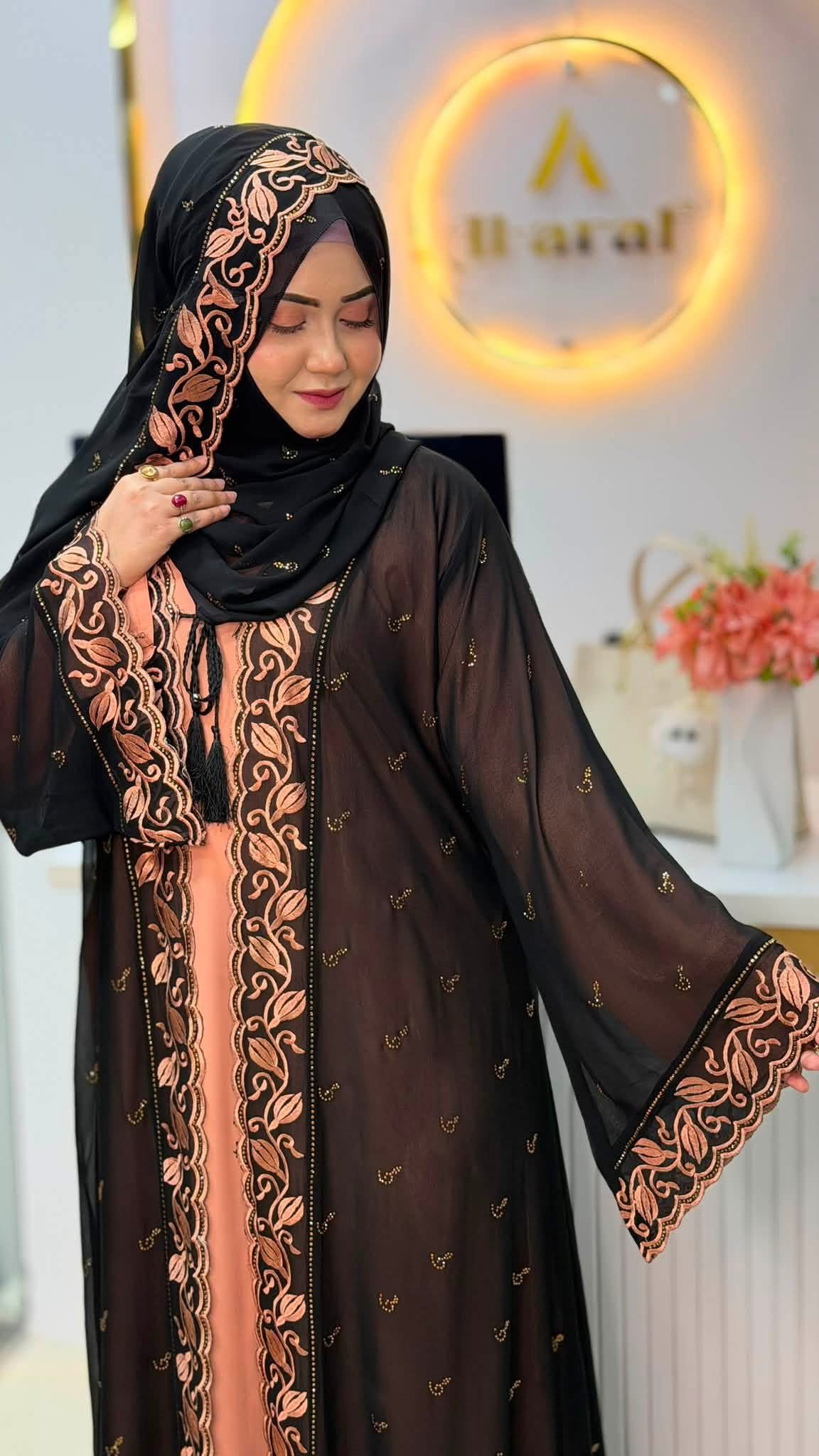 3 part abaya |Chiffon georgette